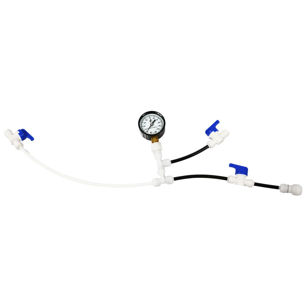 RO System Sanitizing Service Kit with Pressure Gauge - 1/4" inlet & 3/8" outlet