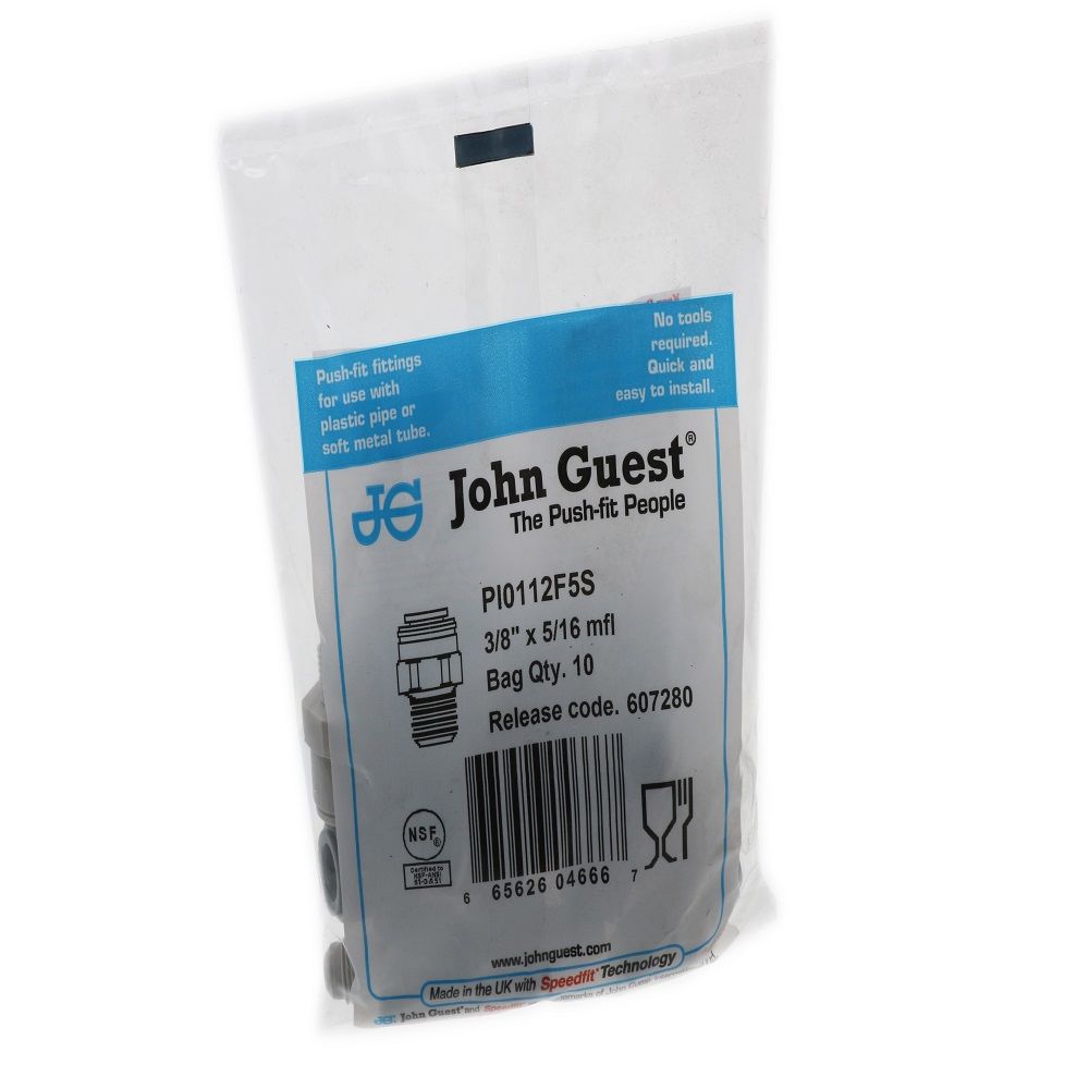 John Guest Male Connector Flare - 3/8 x 5/16 Flare