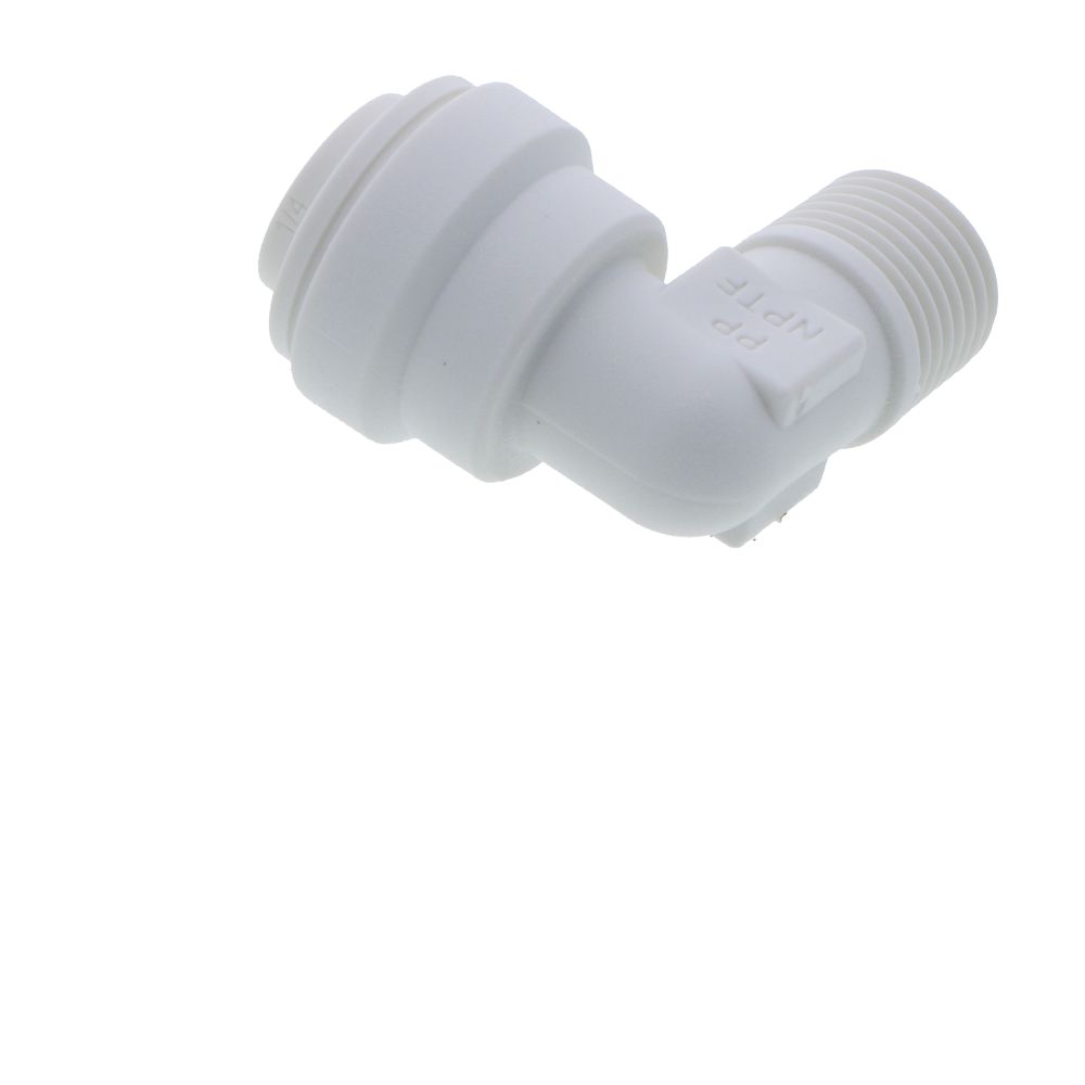 John Guest Fixed Elbow NPTF Polypro - 1/4 x 1/8 NPTF