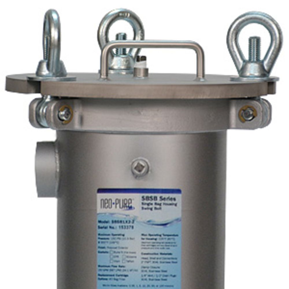 Neo-Pure Swing Bolt Single Bag Housing, 1 x #1, 304SS 2" FNPT