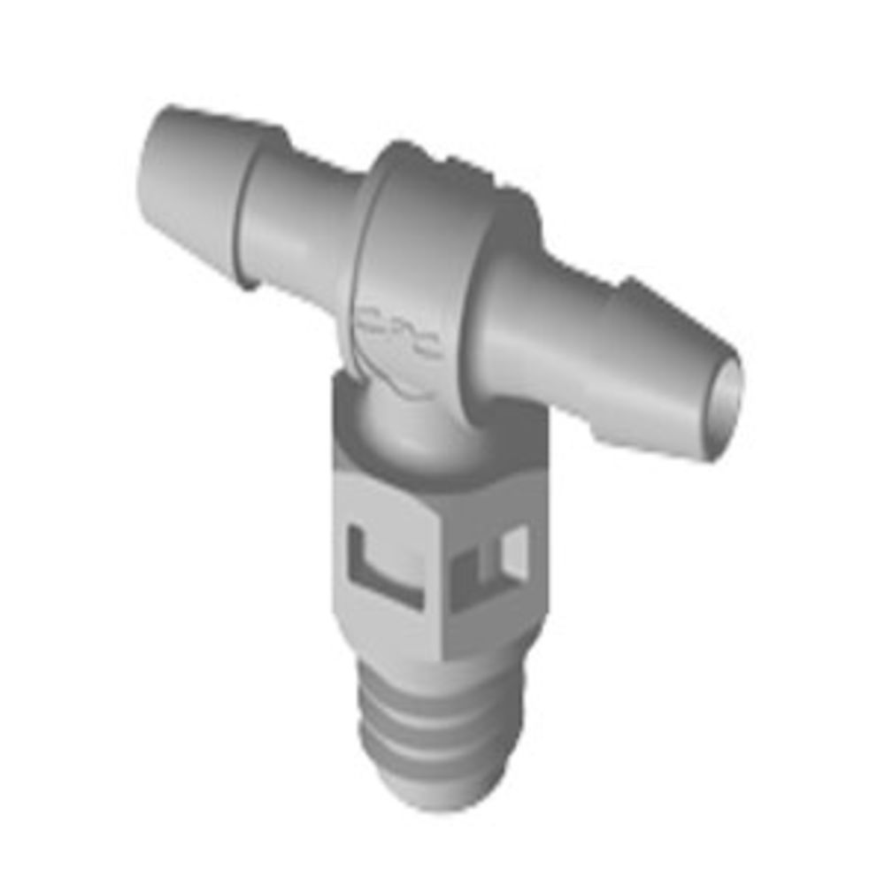 MT3 Tee Fitting Natural Polypropylene Tapered 10-32 X 3/32 HB X 3/32 HB