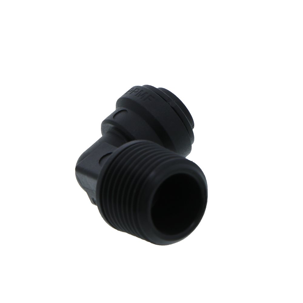 John Guest Fixed Elbow NPTF Black Polypropylene - 1/4 x 3/8 NPTF