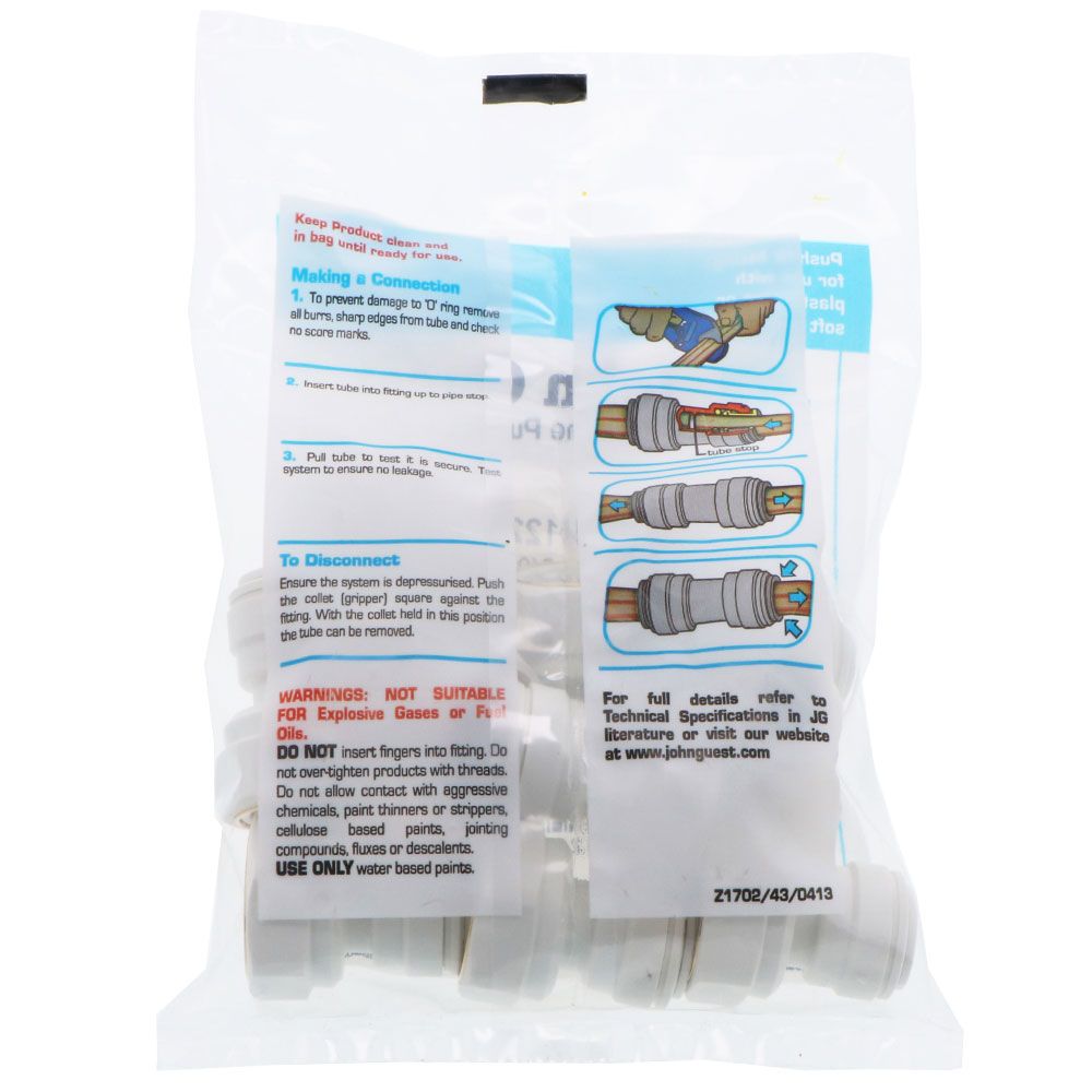 John Guest Female Adapter NPTF Polypro - 3/8 x 3/8 NPTF