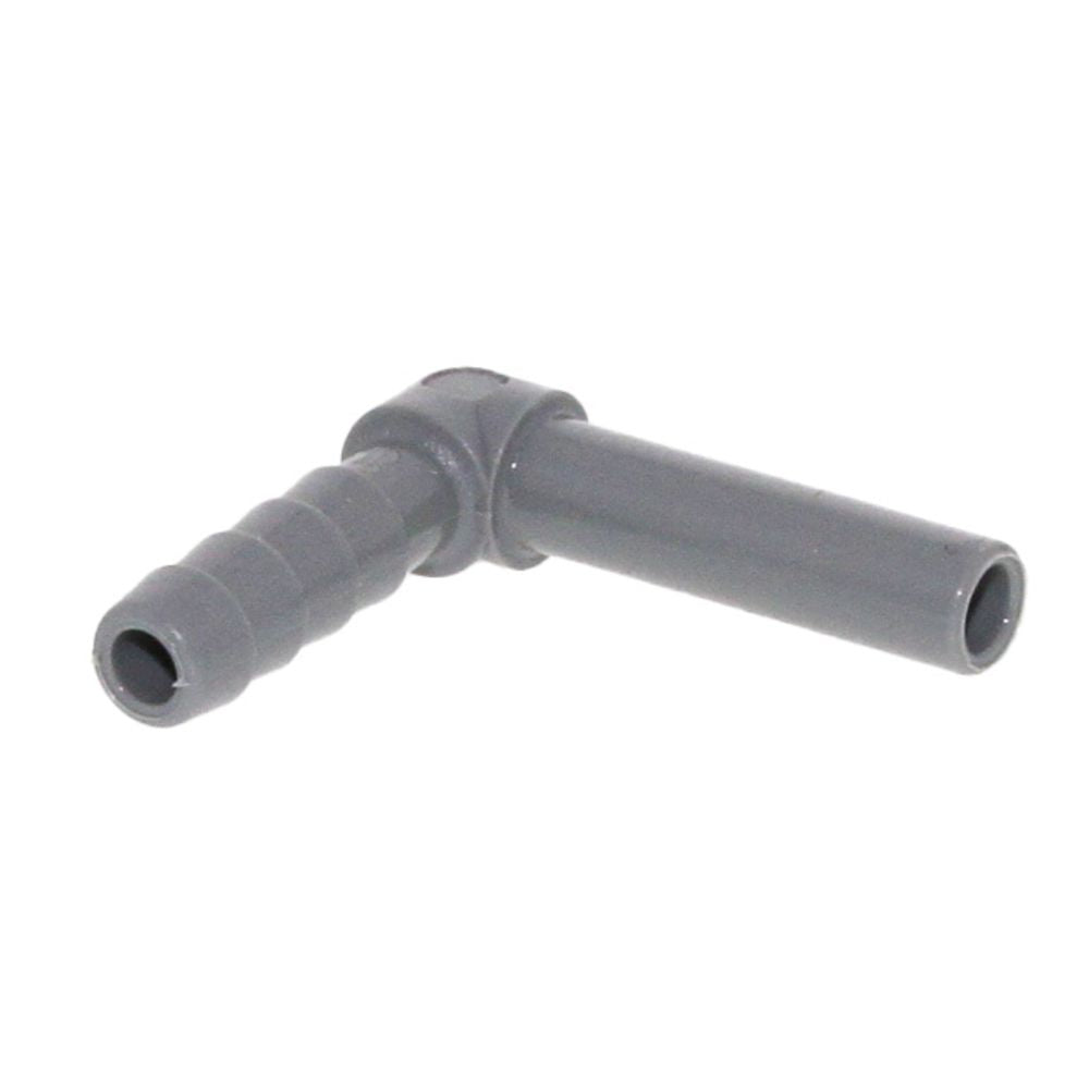 John Guest Stem Elbow Barb Connector - 1/4 OD Stem x 1/4 ID Barb
