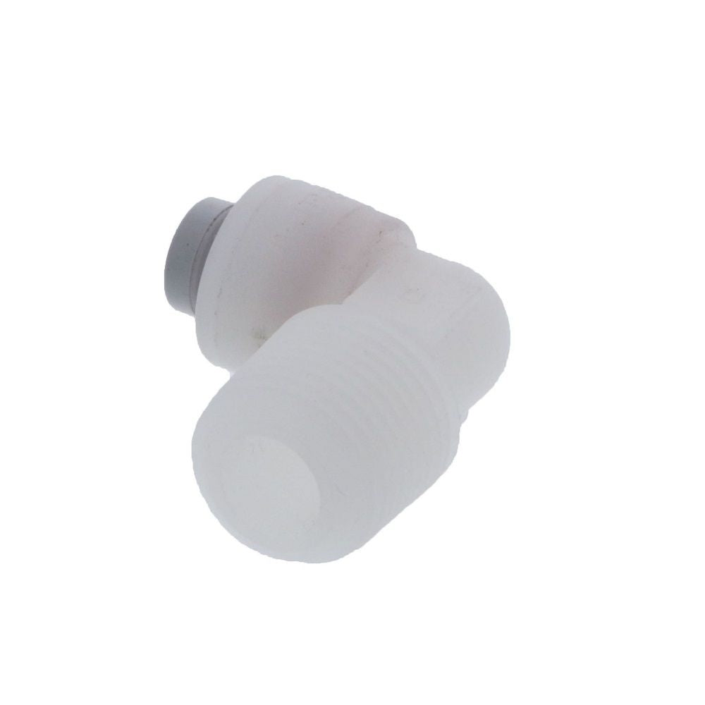 Kynar PVDF Male Elbow - 1/4 x 3/8 NPTF