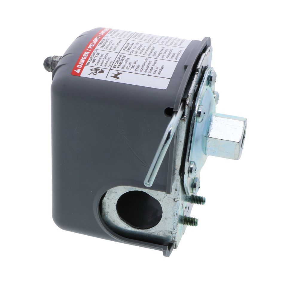 Square D Pressure Switch, Hi Press NC, DPST, 20/40 PSI adjustable, ON/OFF Lever, Diaphragm 9013FSG2J20M1
