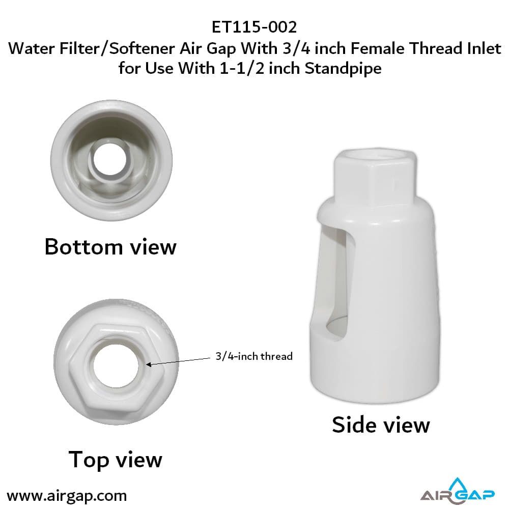 Standpipe Airgap - 1.5" PVC 40 / ABS, 3/4" FPT G15