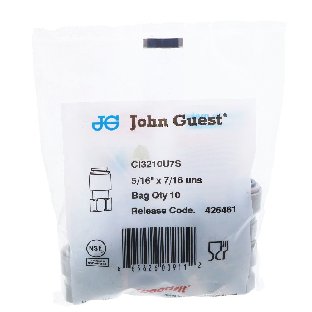 John Guest Faucet Connector UNS - 5/16 x 7/16 UNS