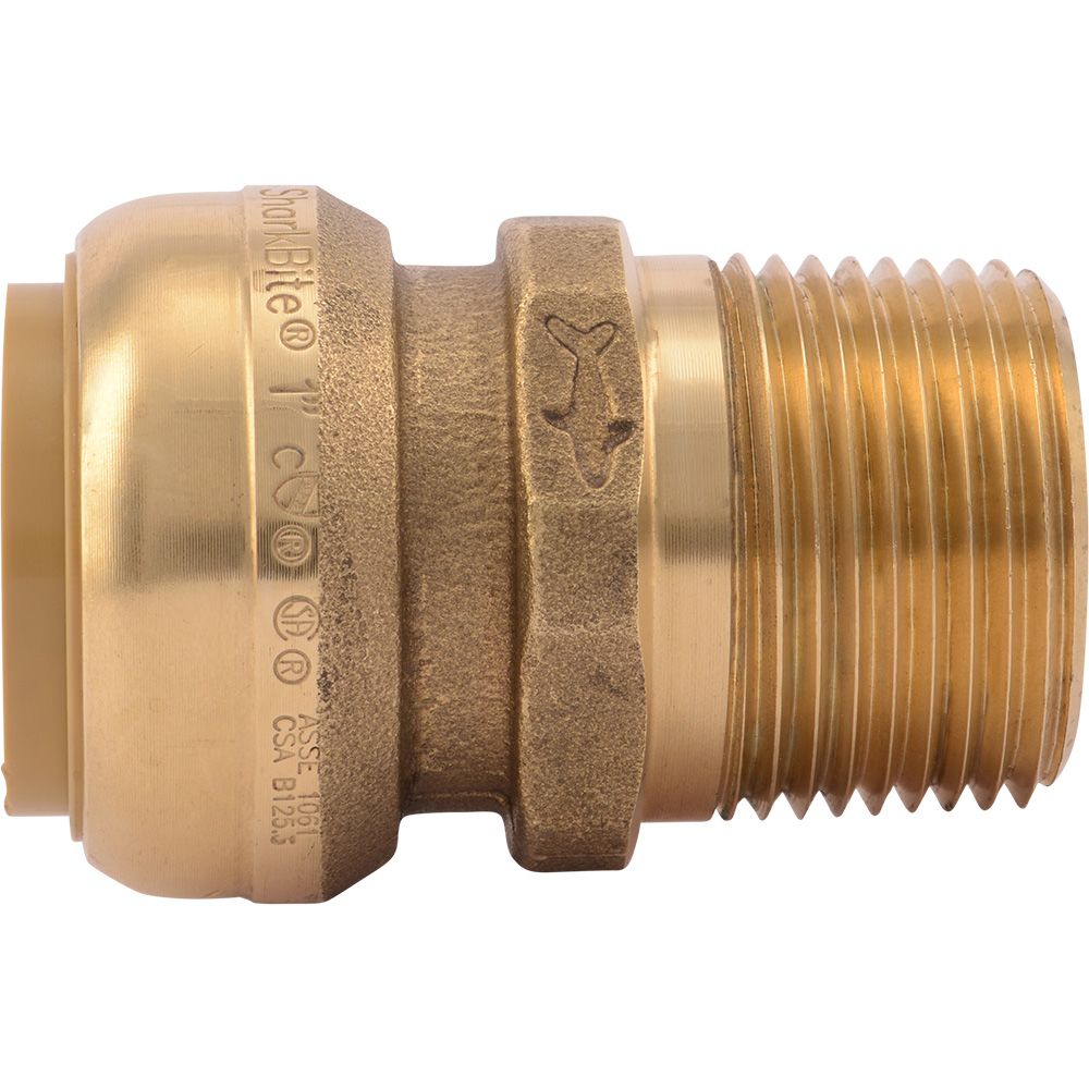 SharkBite® U140LF Lead-Free Brass Push-to-Connect Male Adapter - 1" x 1" MPT