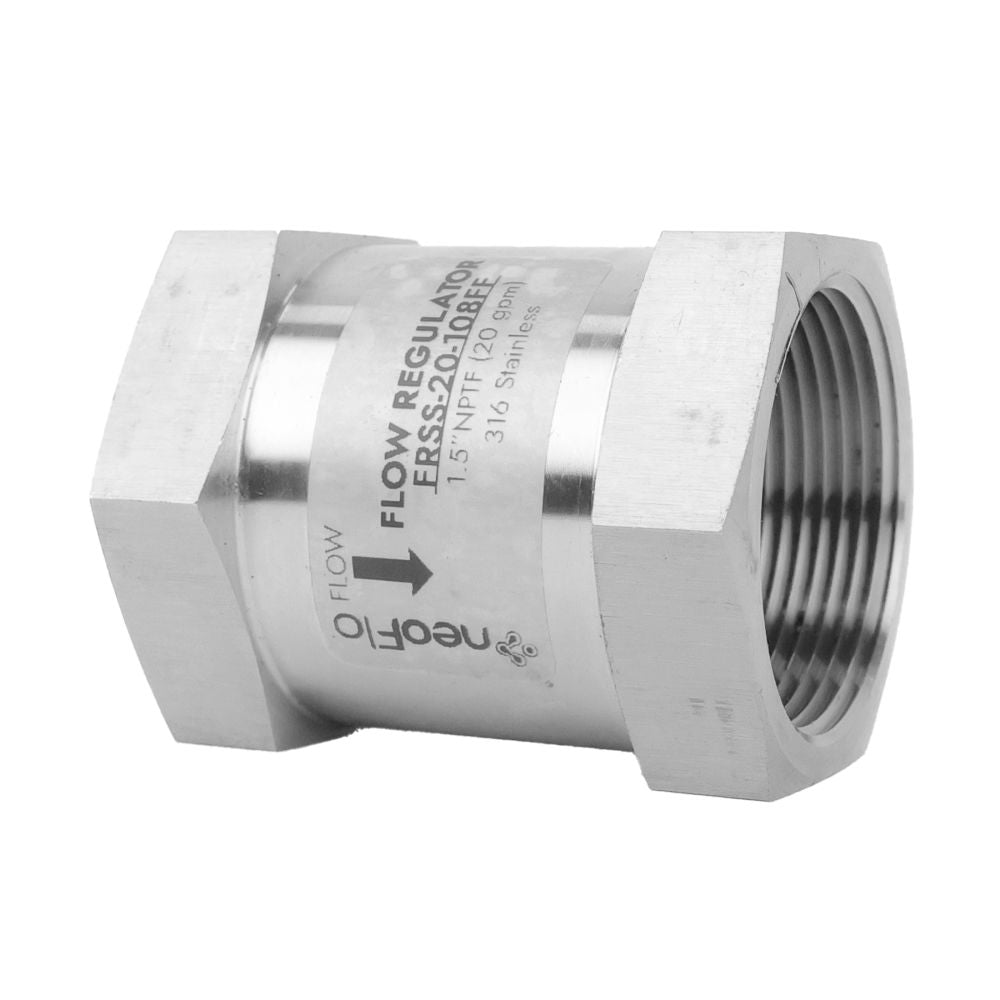 Neo-Pure Stainless Steel Flow Control 20 gpm 316SS 1.5" FPT x FPT