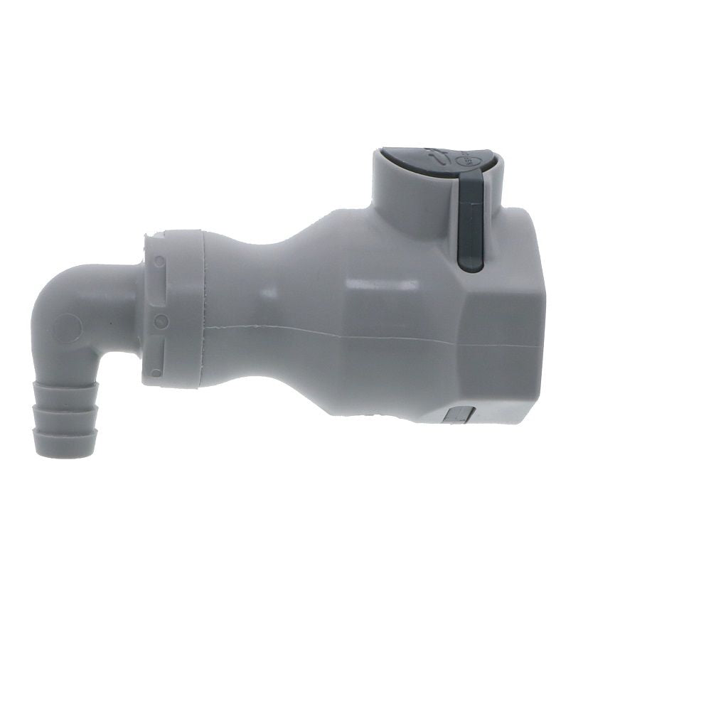 UDC Valved Elbow Hose Barb Coupling Body - 3/8 ID Barb Silicone O-Ring
