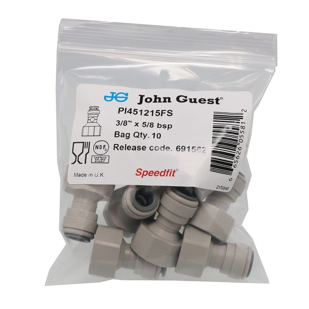 John Guest Female Adapter BSPP - 3/8 x 5/8 BSPP