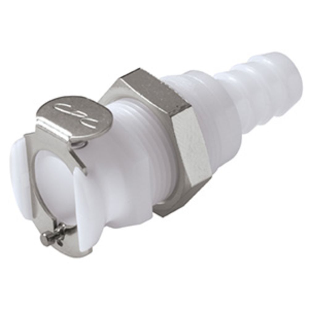 26700 NSF Valved Panel Mount Hose Barb Coupling Body 3/8 ID Barb