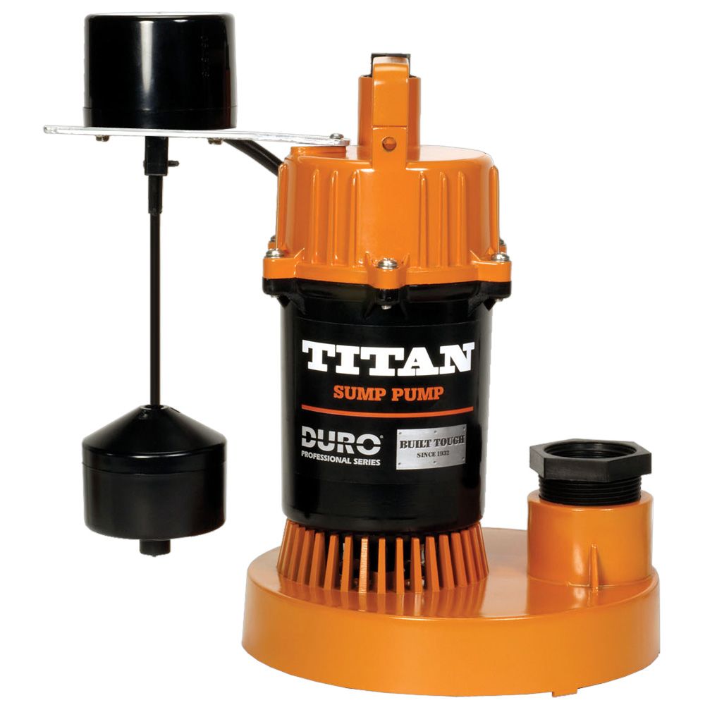 Titan Basement Submersible Sump Pump 1/3 HP - Vertical Float
