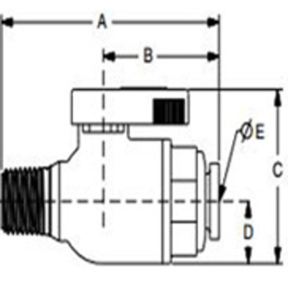 Parker LIQUIfit Valve Male Connector - 3/8 QC x 3/8 MPT