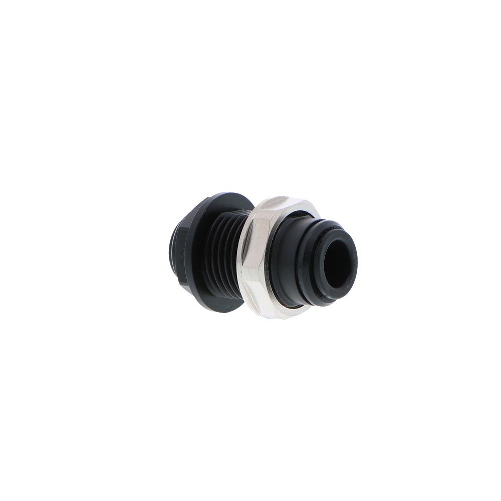 John Guest Bulkhead Connector BLACK ACETAL - 10mm x 10mm