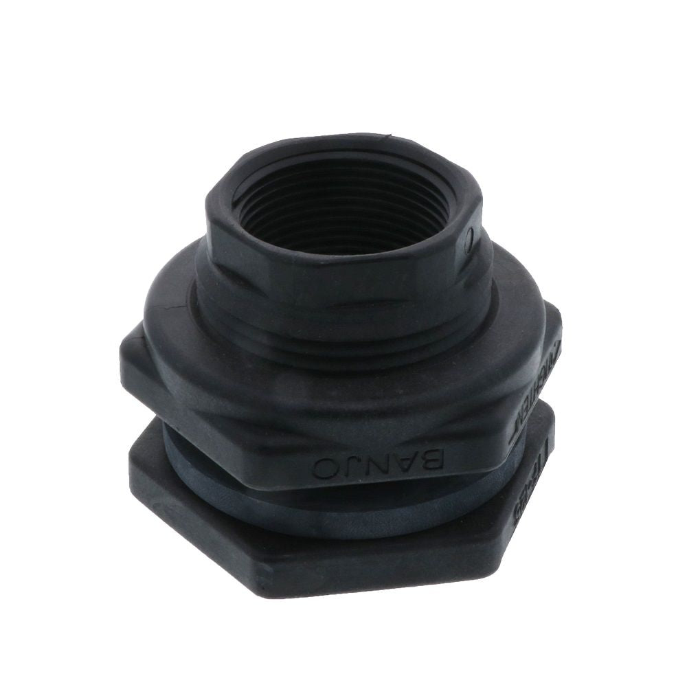 Banjo 1.25" Polypropylene Bulkhead Tank Fitting with EPDM Gaskets
