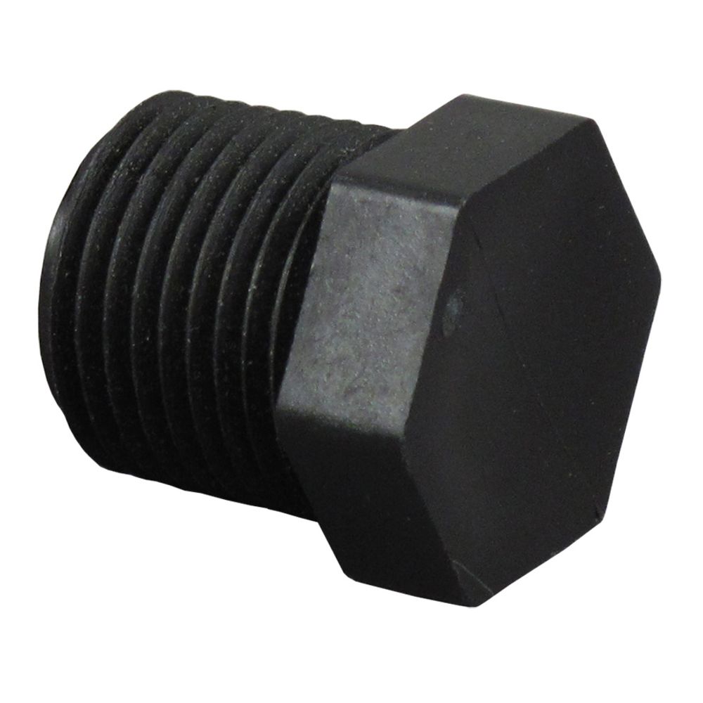 Pipe Plug Hex Head - 1/4" NPT Polypro Black