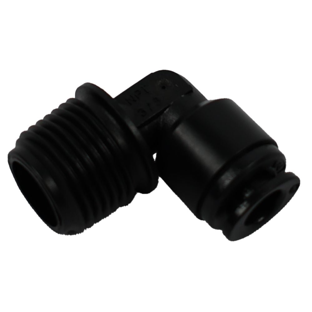 BLACK - Male Elbow Acetal 1/4 qc x 3/8 MNPT