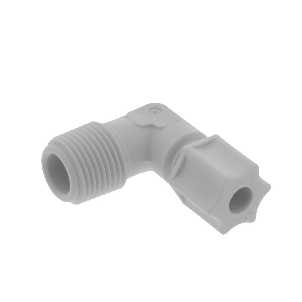 JACO 40-4-6-P-O Polypropylene Male Elbow 1/4 OD Tube x 3/8 MPT