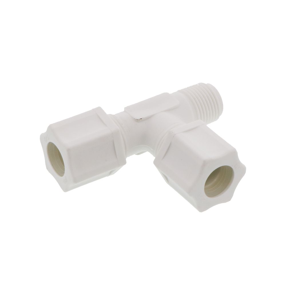 JACO 75-8-6-P-PG Polypropylene Male Run Tee 1/2 OD Tube x 3/8 MPT