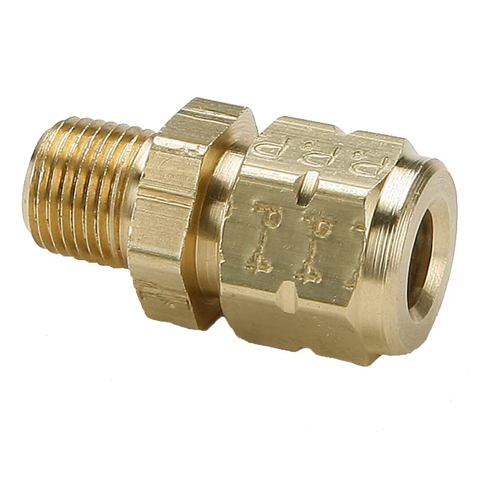Parker Vibra-Lok Male Connector 1/4" OD x 1/8" MPT, Brass