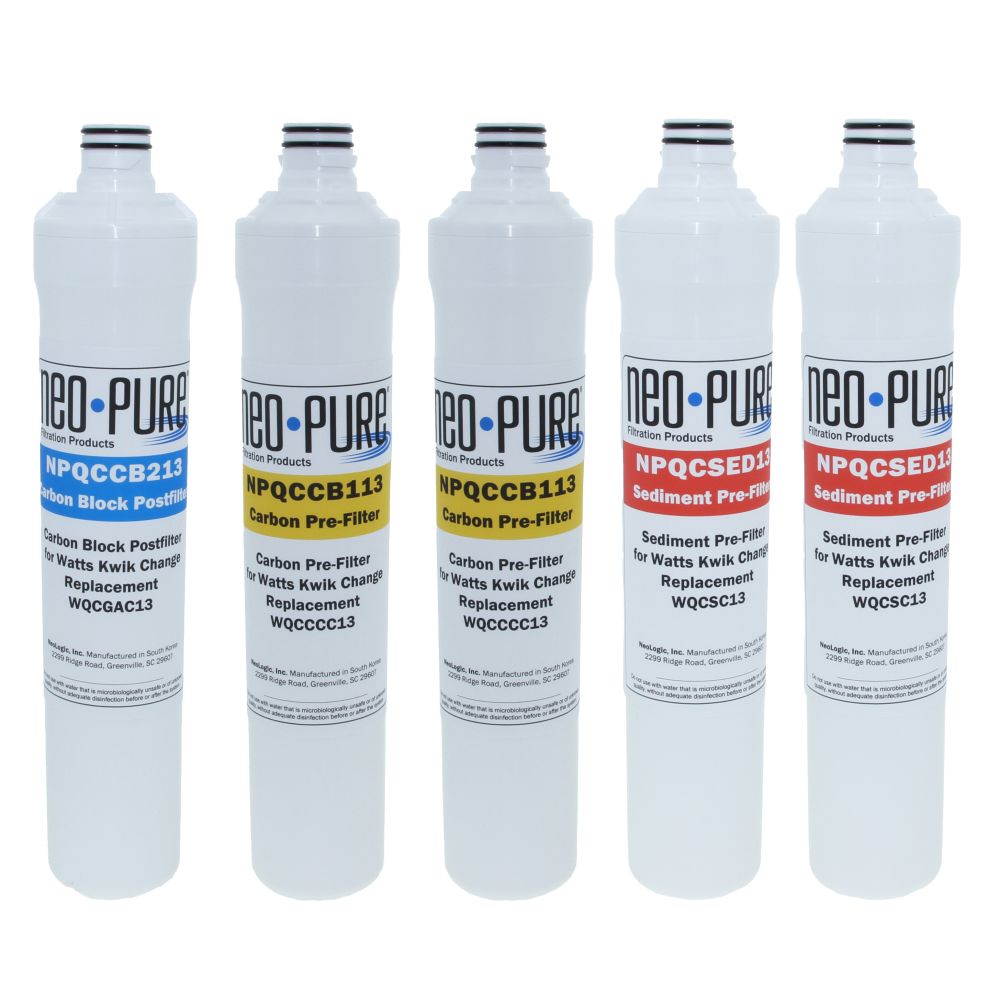 Neo-Pure Kwik Change 13" Watts RO Replacement Prefilter and Postfilter Kit
