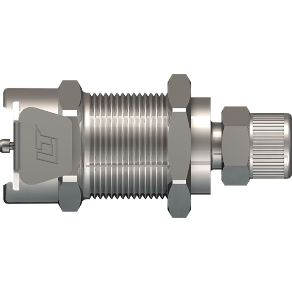 LinkTech 40CB Series Panel Mt. Female, Valved, 1/4" PTF, Chrome Brass, Buna N