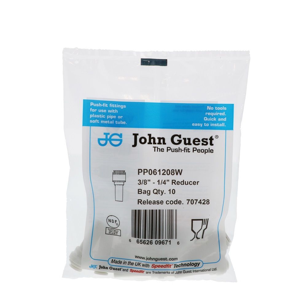 John Guest Reducer Stem Polypro - 3/8 OD Stem x 1/4