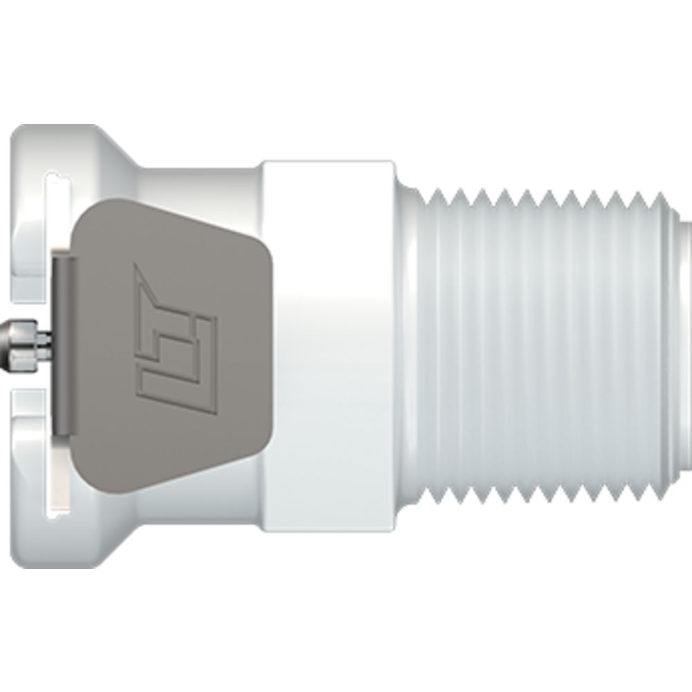 LinkTech 40AC Series Male Thread Female, Valved, 1/4" BSPT, Natural Acetal, Buna N