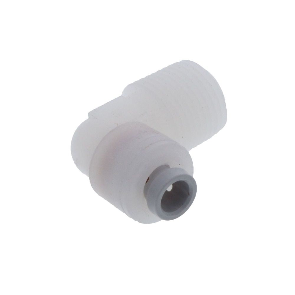 Kynar PVDF Male Elbow - 1/4 x 3/8 NPTF