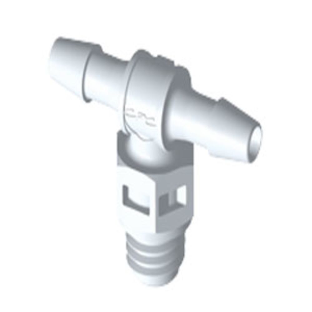 MT330 Tee Fitting White Nylon Tapered 10-32 X 3/32 HB X 3/32 HB