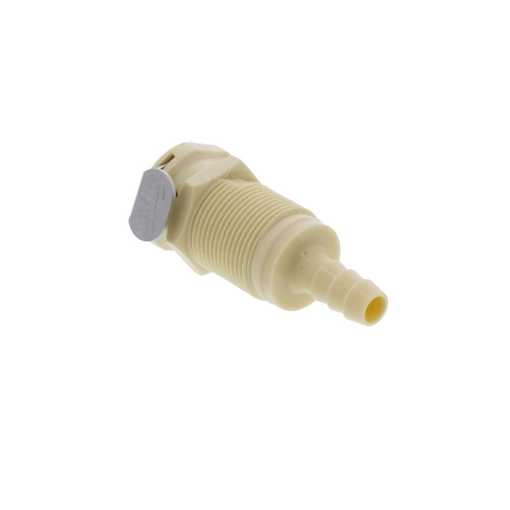 PLCD1600412 Valved Panel Mount Hose Barb Coupling Body 1/4 ID Barb