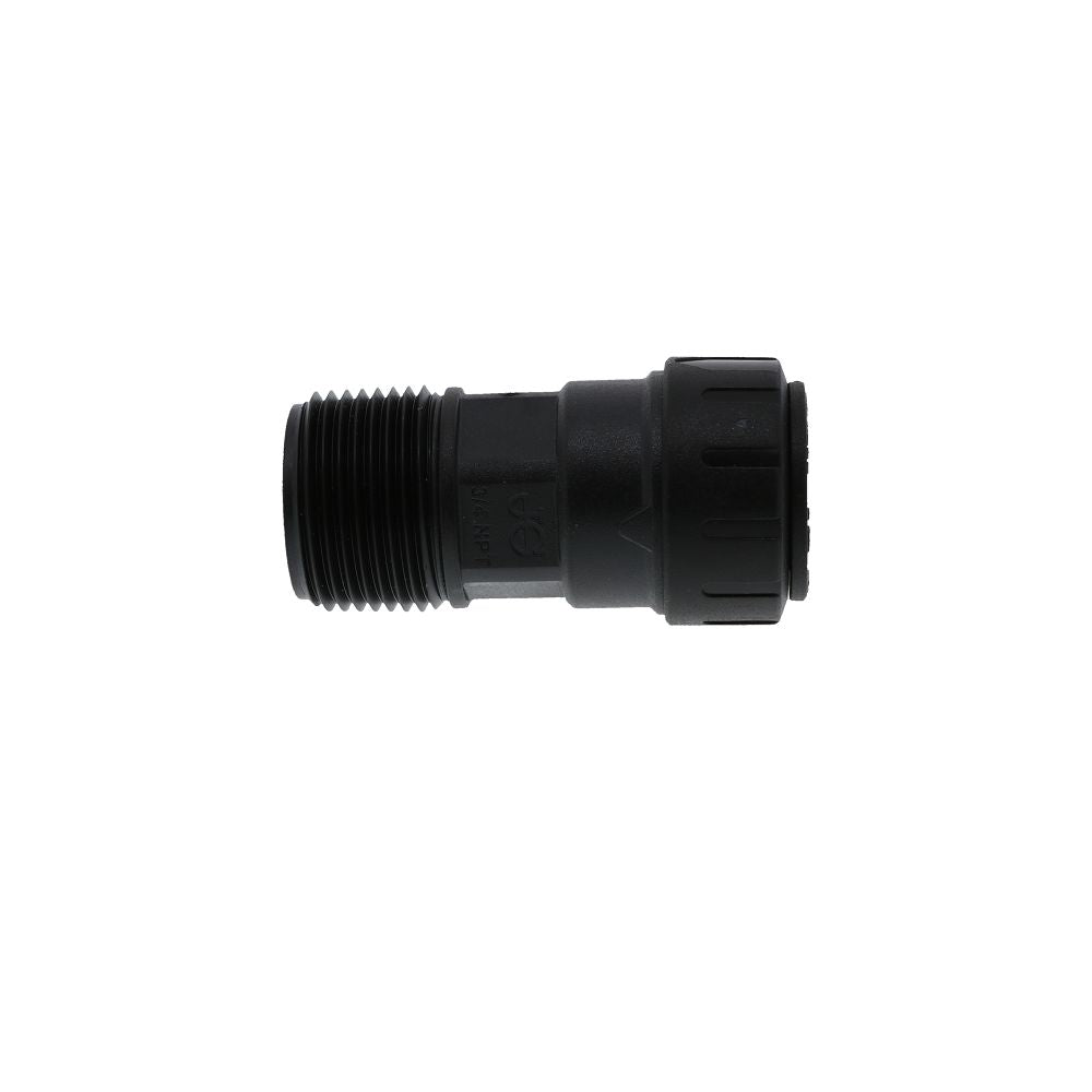 John Guest Black Male Connector - 1/2 CTS x 3/4 NPT