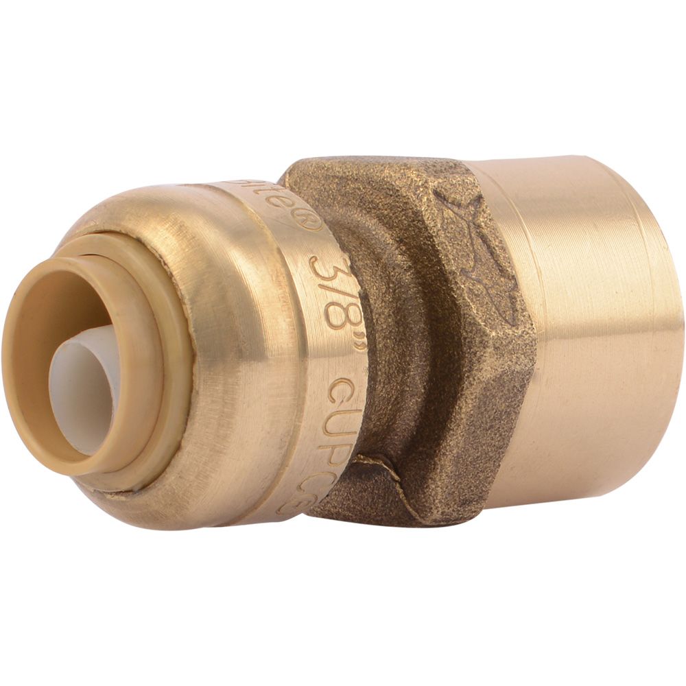 SharkBite® U070LF Lead-Free Brass Push-to-Connect Female Adapter - 3/8" x 1/2" FPT