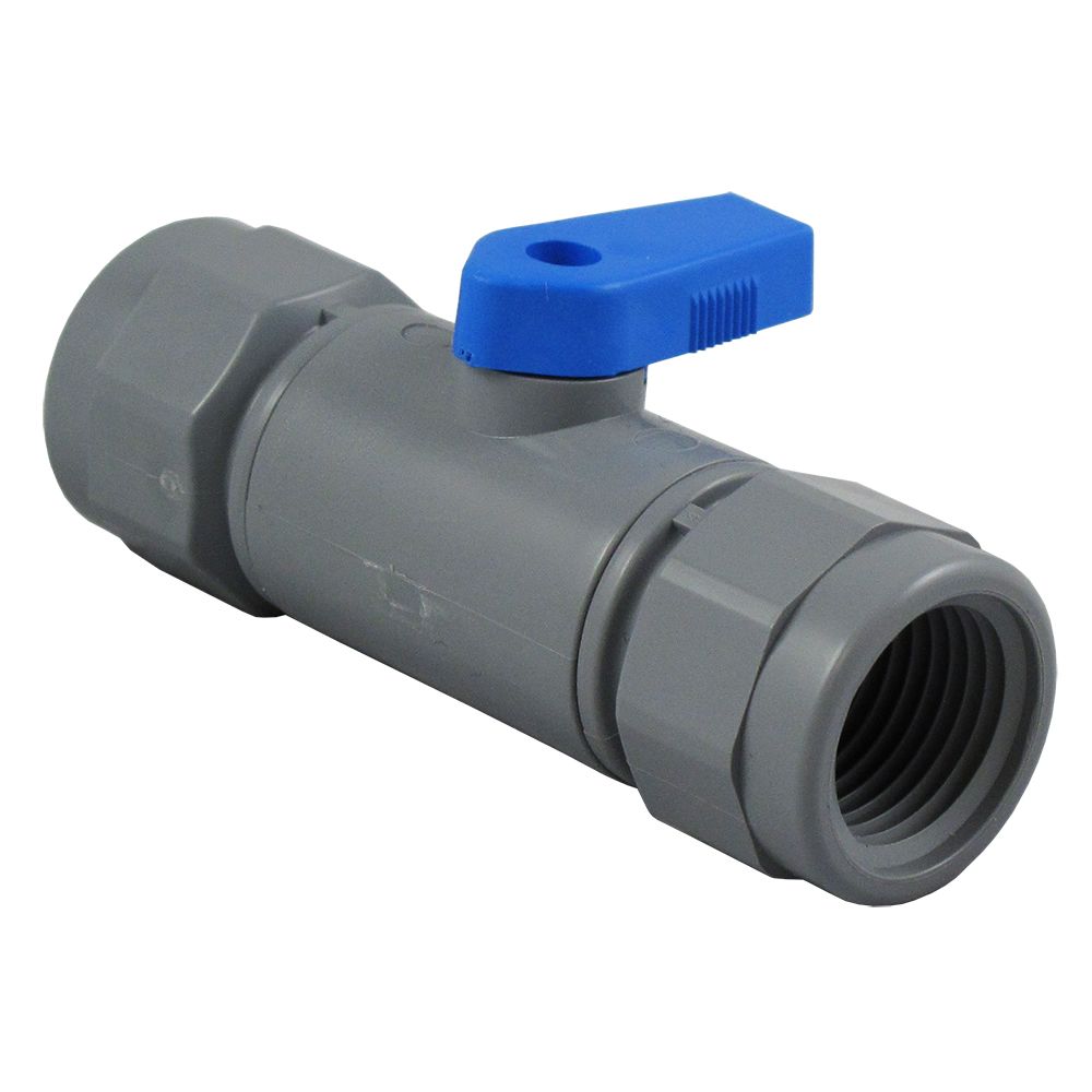 Inline Ball Valve PVC - 1/2 Female NPT x 1/2 Female NPT
