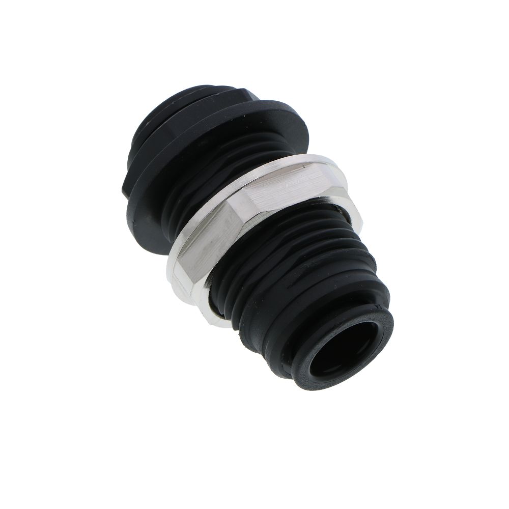 John Guest Bulkhead Union Black Polypropylene - 3/8