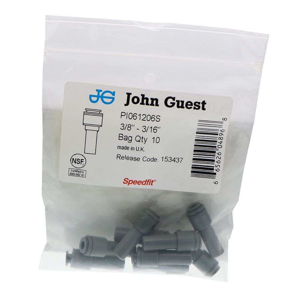 John Guest Reducer Stem - 3/16 x 3/8 Stem