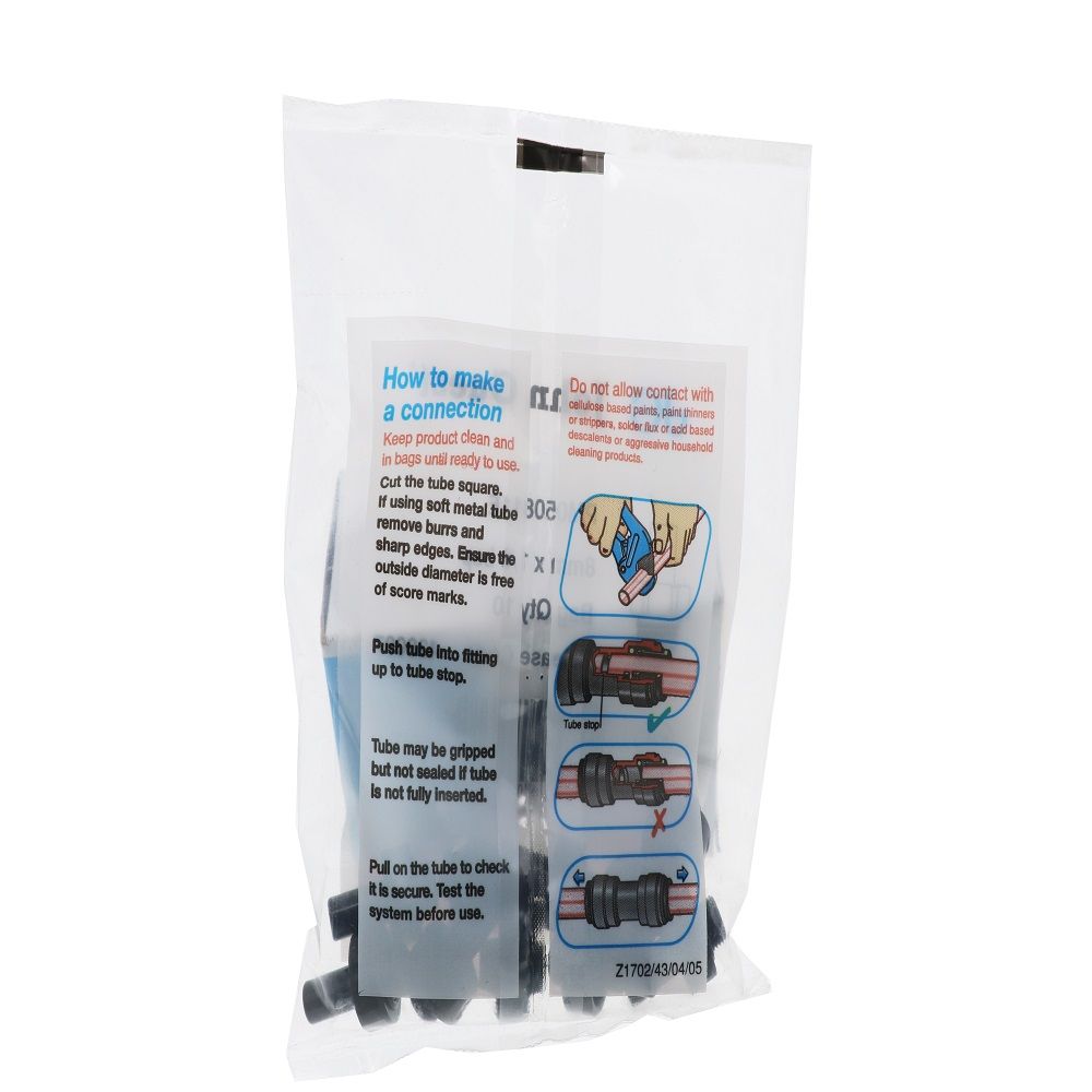 John Guest Stem Adapter BLACK ACETAL - 8mm x 1/8 BSP