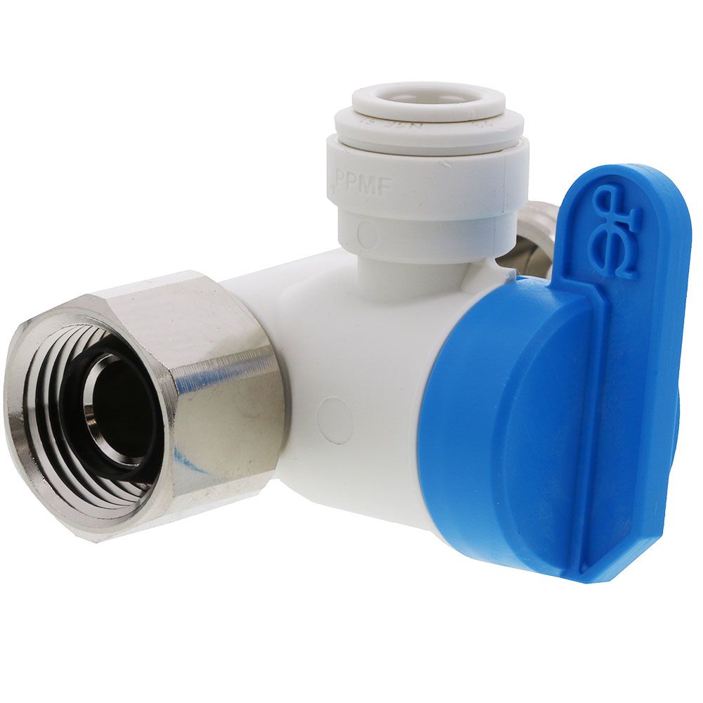 John Guest Conversion Thread Angle Stop Adapter Valve Lead-Free - 1/2 x 3/8 x 3/8
