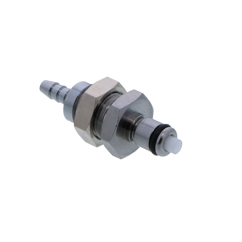 MCD4202 Valved Panel Mount Hose Barb Coupling Insert 1/8 ID Barb