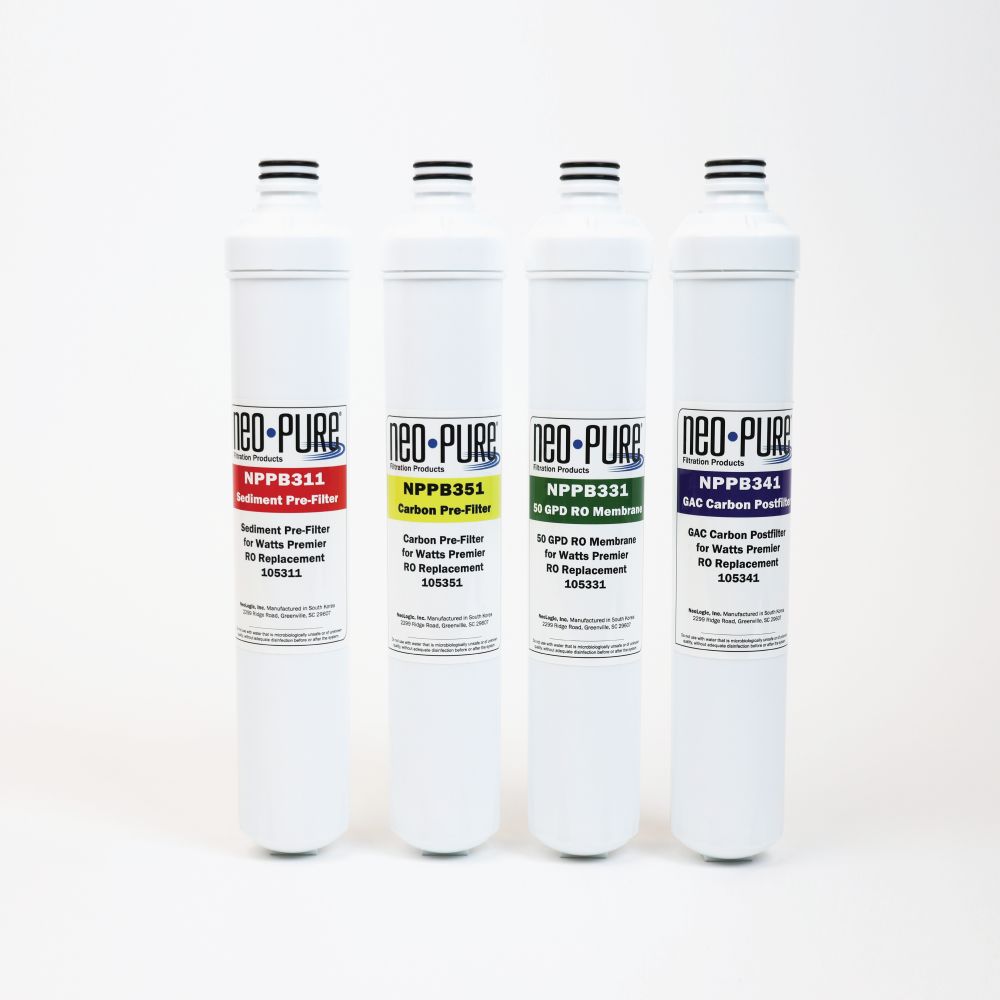 Neo-Pure RO Pure Plus VOC 4 Pack Filter Kit Replacement For Watts Premier 531160