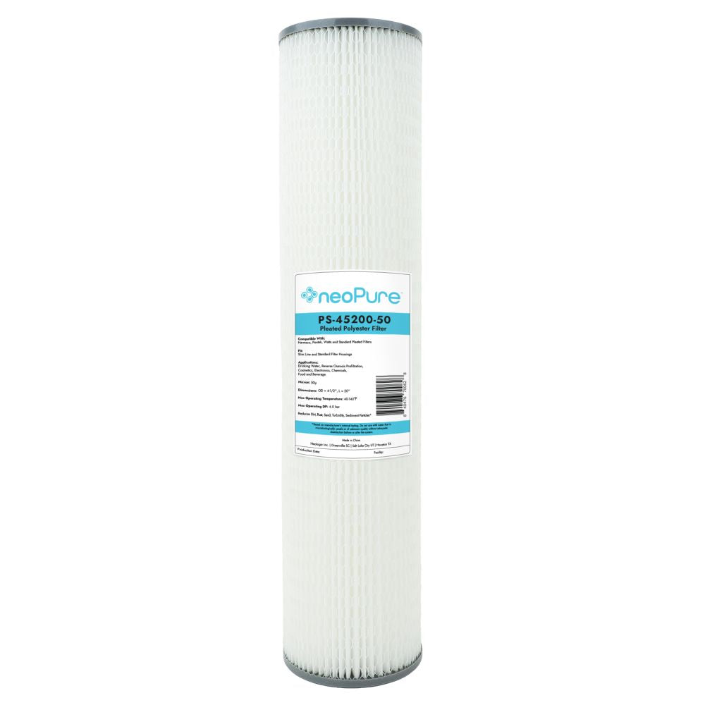 Neo-Pure PS-45200-50 20" BB High Efficiency Pleated Filter 50 micron