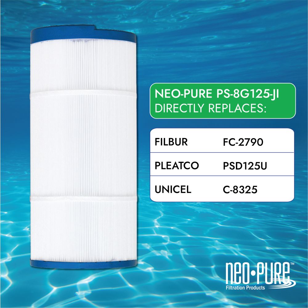 Neo-Pure PS-8G125-JI Pool and Spa Filter 8-7/16" x 18"