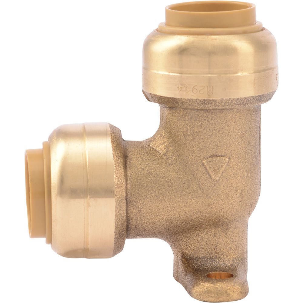 SharkBite® U249LF Lead-Free Brass Push-to-Connect Drop-Ear Elbow - 1/2" x 1/2"