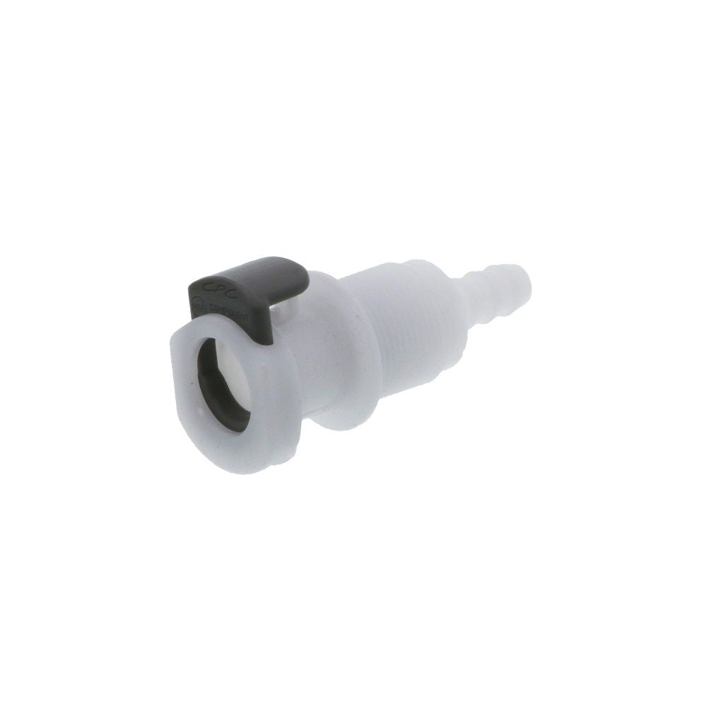 APCD16004 Valved Panel Mount Hose Barb Coupling Body 1/4 ID Barb