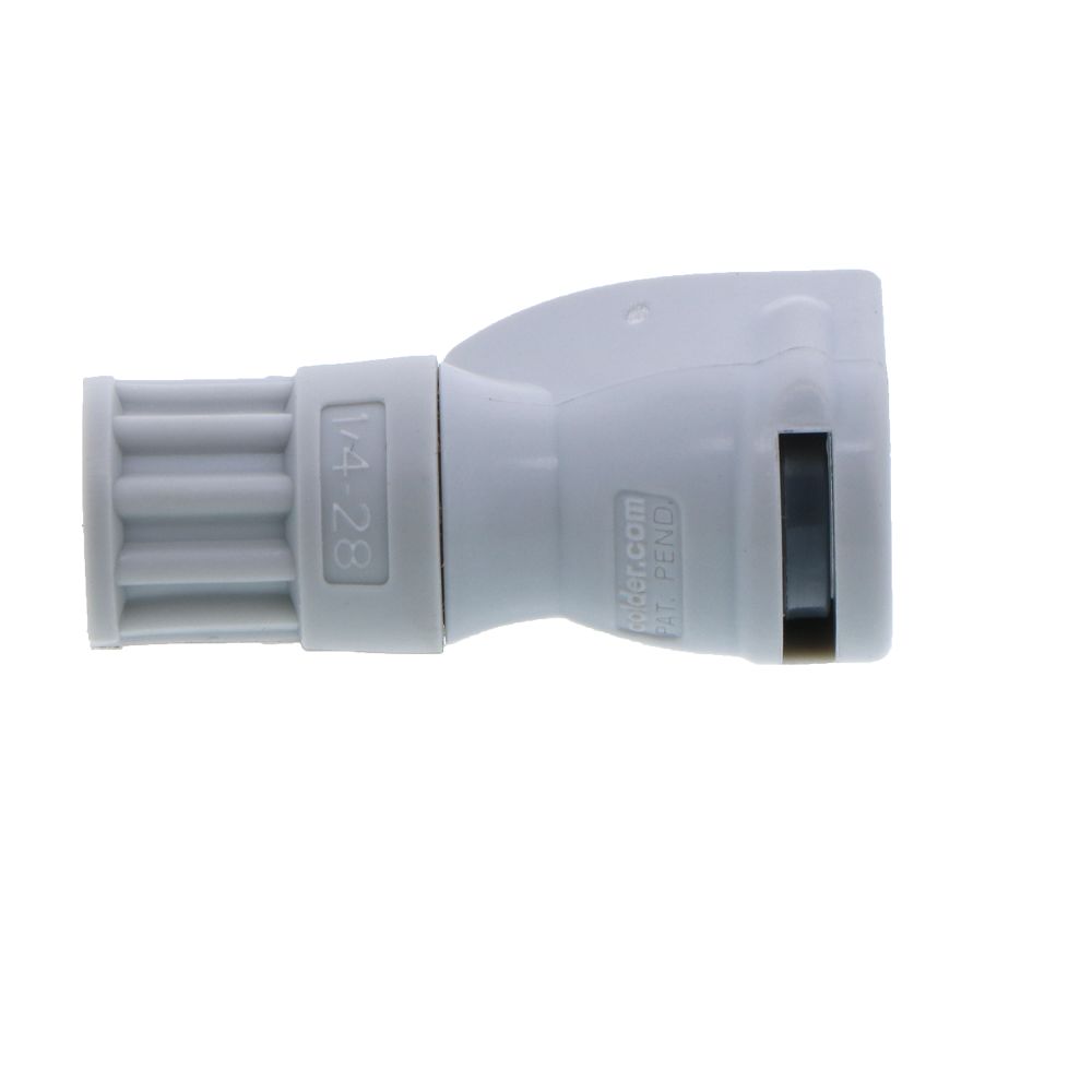 NS1D19042812 Valved In-Line Coupling Body 1/4-28 Flat Bottom Port