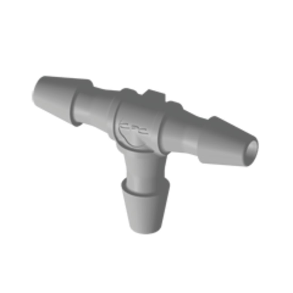 Colder HT2 Tee Fitting, 1/16 HB X 1/16 HB X 1/16 HB, Natural Polypropylene
