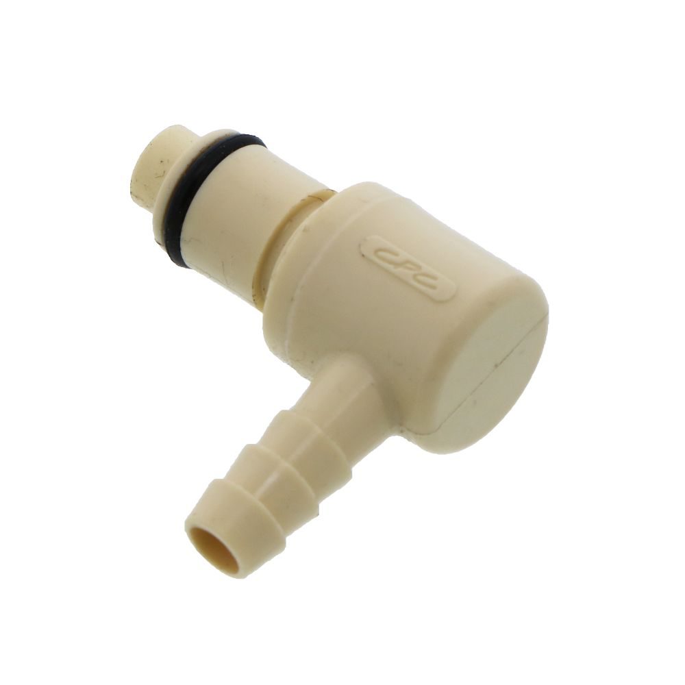 PLCD2300412 Valved Elbow Hose Barb Coupling Insert 1/4 ID Barb