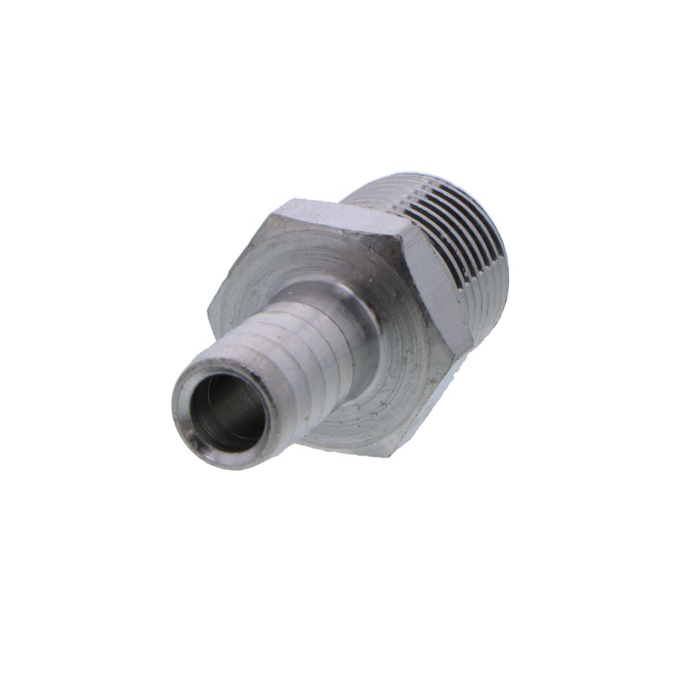 Stainless Steel Male Barb Connector - 3/8 ID Barb x 3/8 MPT